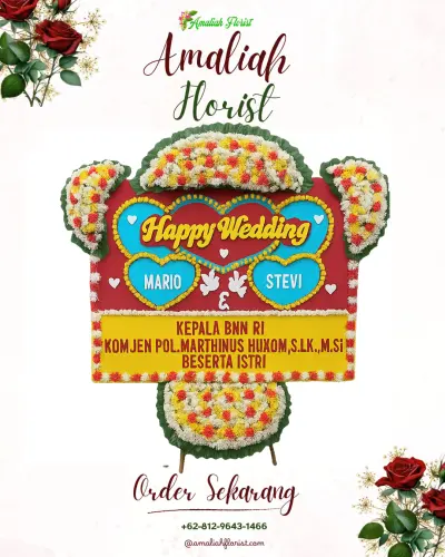 Karangan Papan Bunga Pernikahan di Cipajang